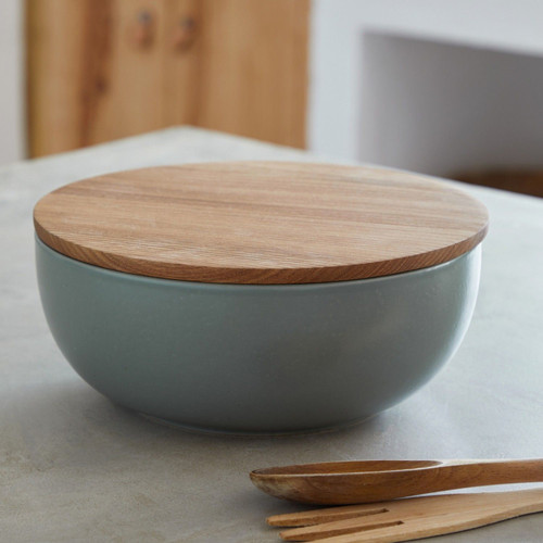 Pacifica Serving Bowl Artichoke with Oak Lid