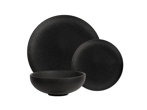 Maxwell & Williams Caviar Black Coupe 12-Piece Dinnerware Set