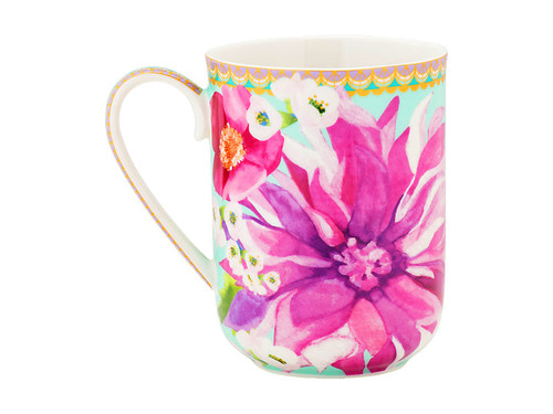 Maxwell & Williams Dahlia Daze Sky Mug with Lid & Infuser 340ml