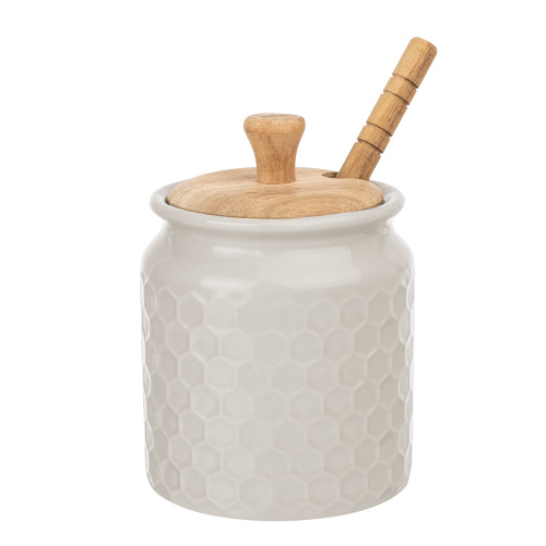 Kitchen Pantry Honey Pot & Dipper Grey Kitchen Pantry Honey Pot & Dipper Grey