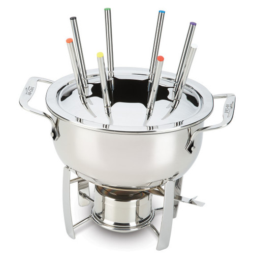 12 piece Fondue Set with Stainless Steel Pot and Cast Aluminum Insert
