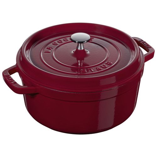 STAUB La Cocotte 3.7 L Cast Iron Round Cocotte, Bordeaux