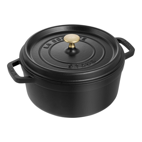 STAUB La Cocotte 5.25 L Cast Iron Round Cocotte, Black