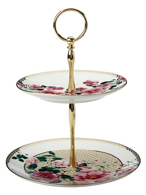 Maxwell & Williams Silk Road White 2-Tier Cake Stand