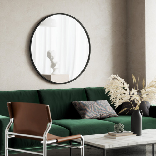 Hub Wall MIrror Black 37"