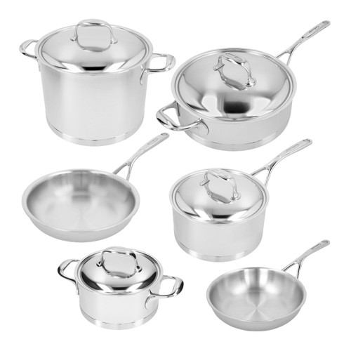 DEMEYERE Atlantis 7 10 Piece 18/10 Stainless Steel Cookware Set