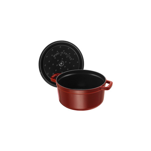 STAUB La Cocotte 3.7 L Cast Iron Round Cocotte, Grenadine-Red