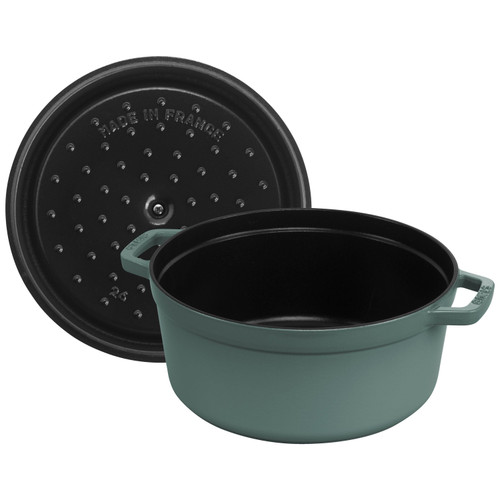 STAUB La Cocotte 5.25 L Cast Iron Round Cocotte, Eucalyptus