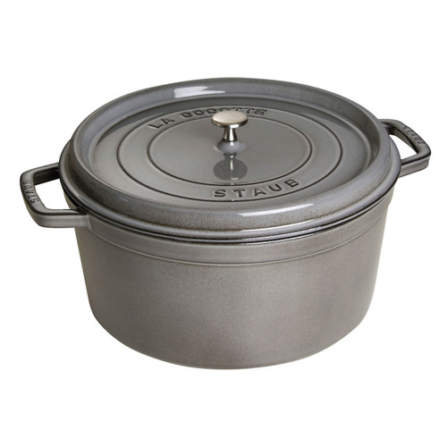 STAUB La Cocotte 8.4 L Cast Iron Round Cocotte, Graphite-Grey