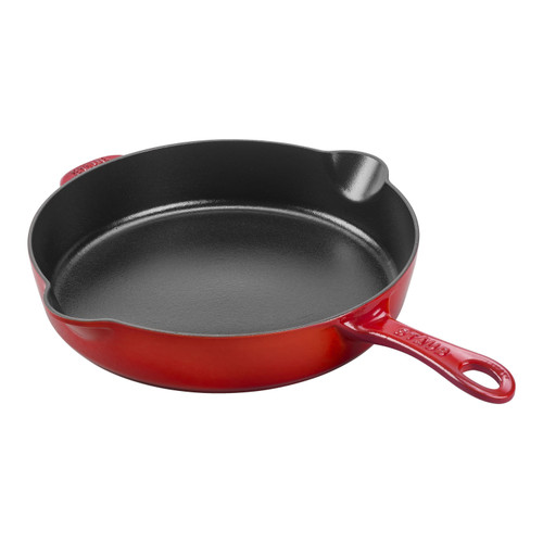 STAUB Pans 28 cm / 11 inch Cast Iron Frying Pan Traditional, Cherry (Visual Imperfections - B Stock)