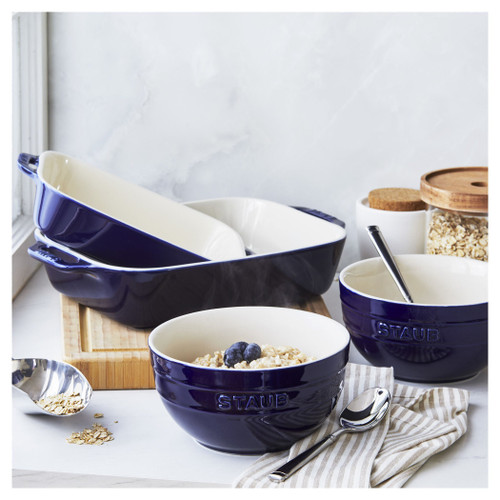 STAUB Ceramique 4 Piece Bakeware Set, Dark-Blue