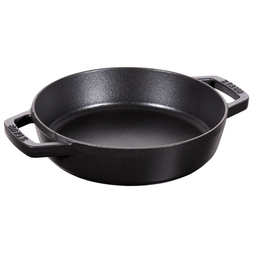 STAUB Pans 20 cm / 8 inch Cast Iron Double Handle Skillet, Black