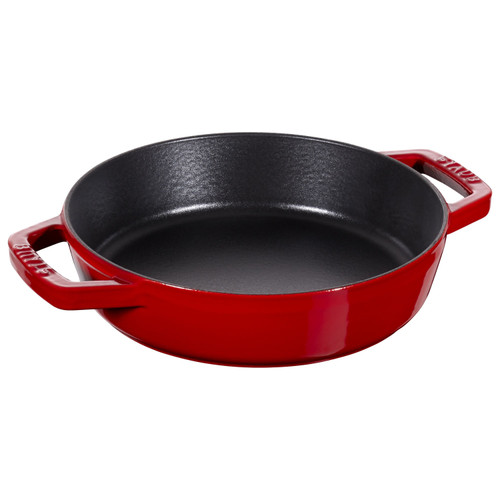 STAUB Pans 20 cm / 8 inch Cast Iron Frying Pan With 2 Handles, Cherry