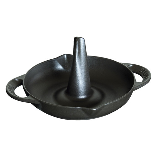 STAUB Specialities 24 cm Cast Iron Round Roaster, Black