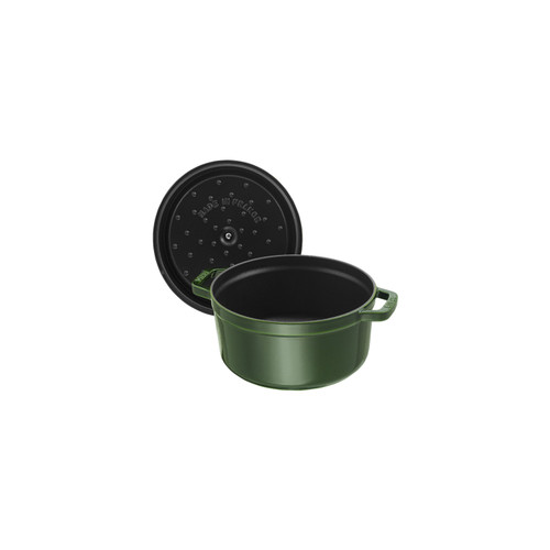 STAUB La Cocotte 6.75 L Cast Iron Round Cocotte, Basil-Green
