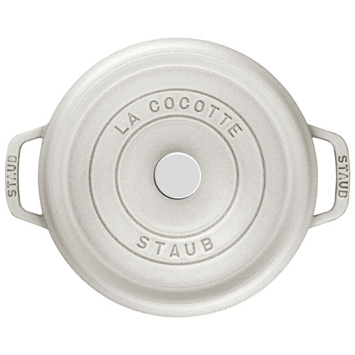 STAUB La Cocotte 3.7 L Cast Iron Round Cocotte, White Truffle