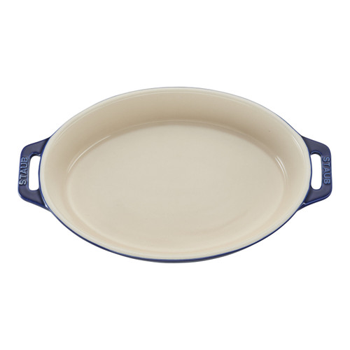 STAUB Ceramique 0.4 ml Ceramic Oval Baking Dish, Dark-Blue