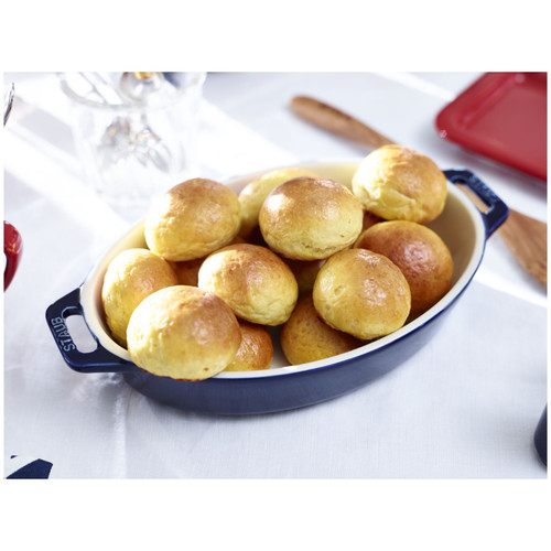 STAUB Ceramique 0.4 ml Ceramic Oval Baking Dish, Dark-Blue