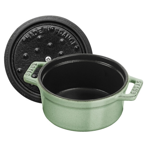 STAUB La Cocotte 250 mL Cast Iron Round Mini Cocotte, Sage