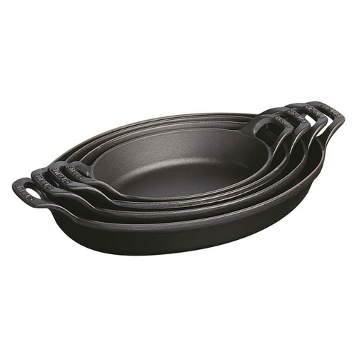 STAUB Specialities 2.2 L Cast Iron Oval Oven Dish, Black