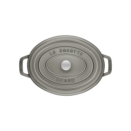 STAUB La Cocotte 6.75 L Cast Iron Oval Cocotte, Graphite-Grey
