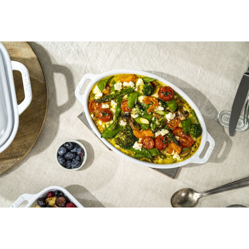 STAUB Ceramique 1 L Ceramic Oval Baking Dish, White