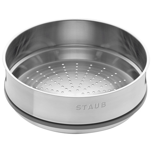 STAUB La Cocotte 5.25 L Cast Iron Round Cocotte With Steamer, Black