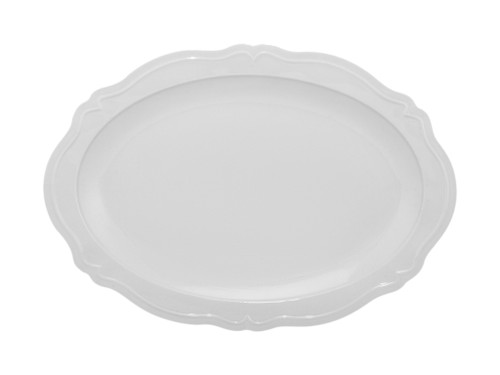Florence Scalloped Oval Platter White 35x25cm