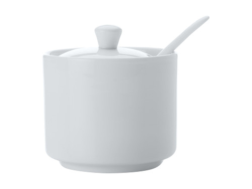 Maxwell & Williams White Basics Straight Sugar Bowl with Spoon