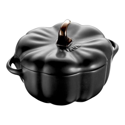 STAUB Ceramique 500 mL Ceramic Pumpkin Cocotte, Black