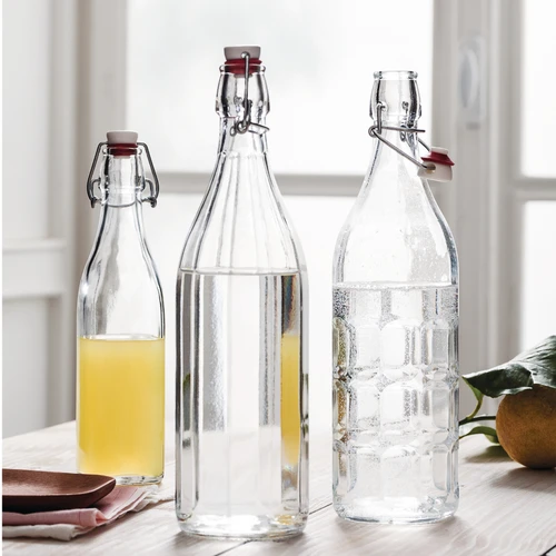 Bormioli Rocco Swing Bottle Clear 1L – Set of 2