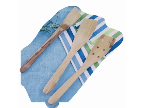 Berard CONTOUR Spatula, w/6 holes, Curved, 12"/30.5cm, Olivewood