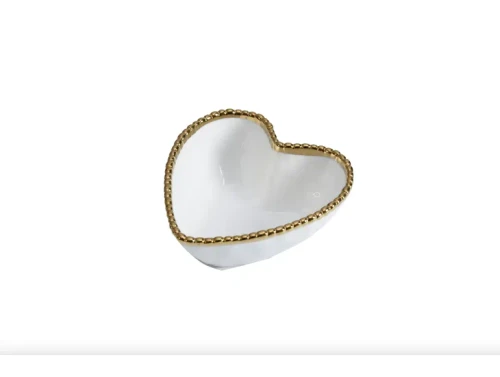Pampa Bay Love is in the Air Heart Bowl White/Gold