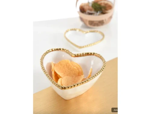 Pampa Bay Love is in the Air Heart Bowl White/Gold