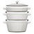 STAUB Stackable Set Stackable Set Medium 4 Piece Cast Iron, White Truffle