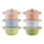 STAUB Ceramique 6 Piece Ceramic Cocotte Set Macaron, Mixed Colours