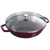 STAUB Specialities 30 cm / 12 inch Cast Iron Wok With Glass Lid, Grenadine-Red