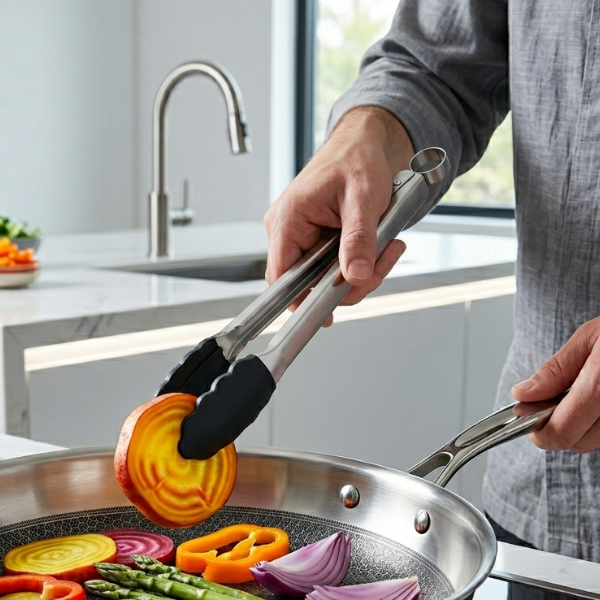 Cuisipro Locking Tongs Silicone Black 12 inch