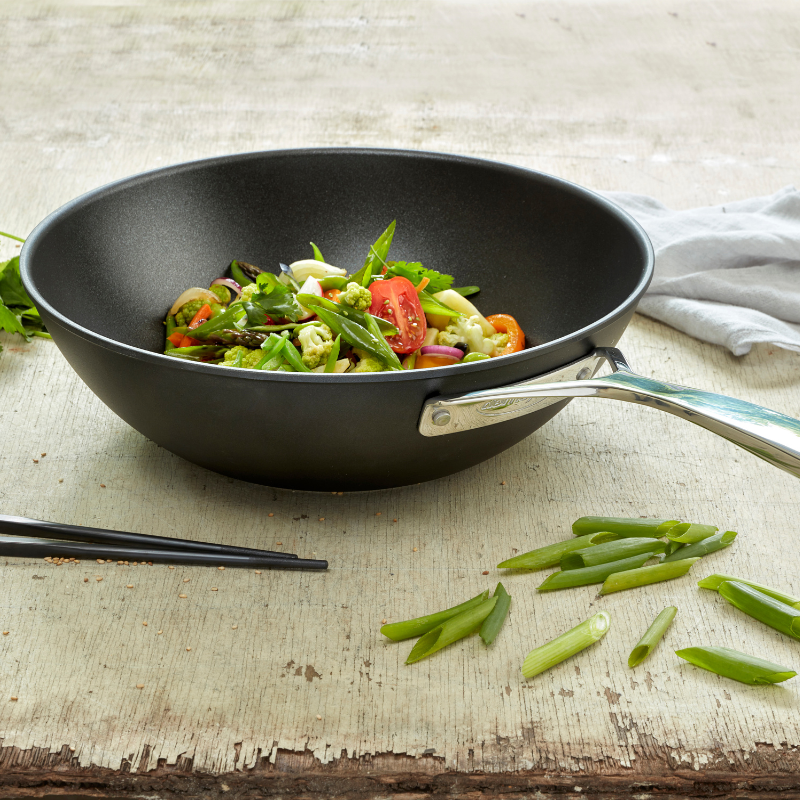 High-heat woks for stir-fry from Cuisipro and Gastrolux