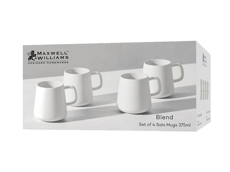 Maxwell & Williams Blend Sala White Mug 375ml - Set of 4