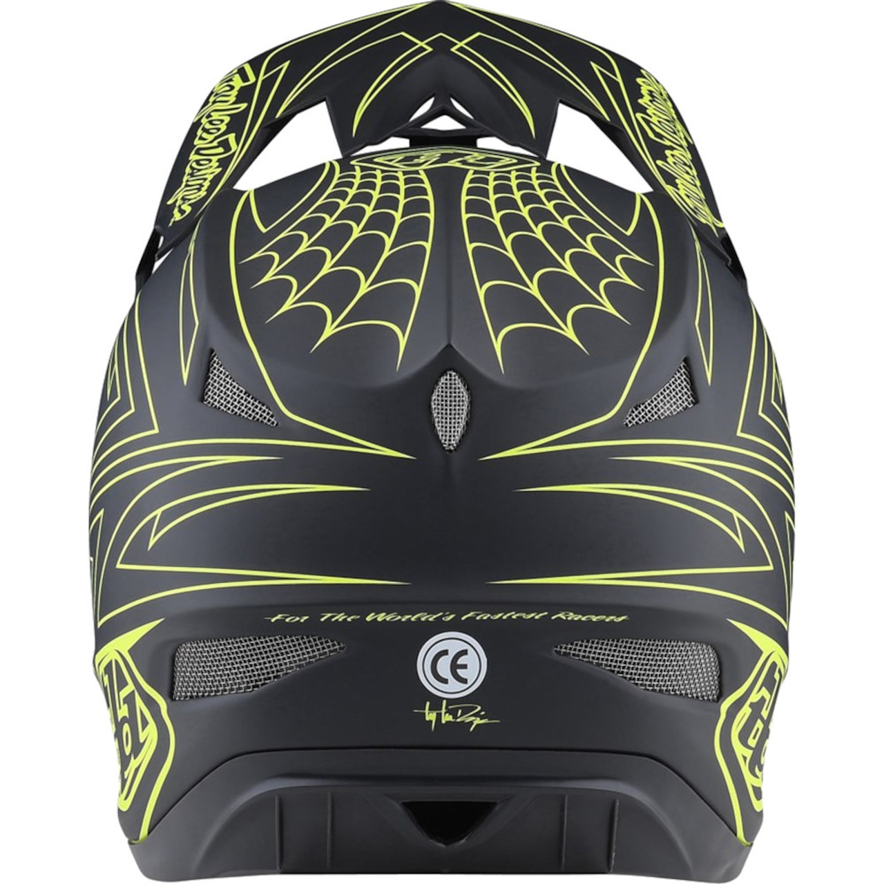 Troy Lee Designs D3 Fiberlite Helmet Spiderstripe Grey/Yellow