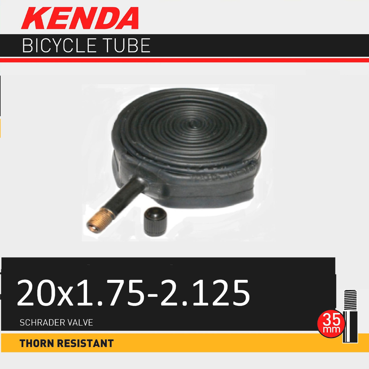 Kenda 35mm Thorn Resistant Schrader Valve Tube Pushys