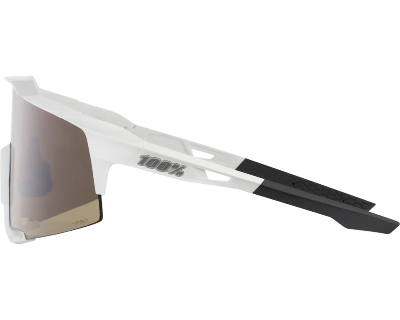 100% Speedcraft Sunglasses Matte White (HiPER Silver Mirror