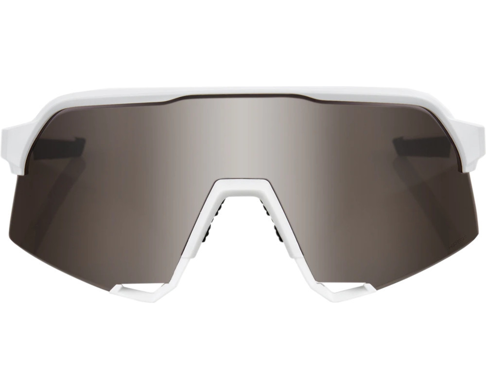 S3 Matte White HiPER® Silver Mirror Lens 100% S3 Sunglasses Matte