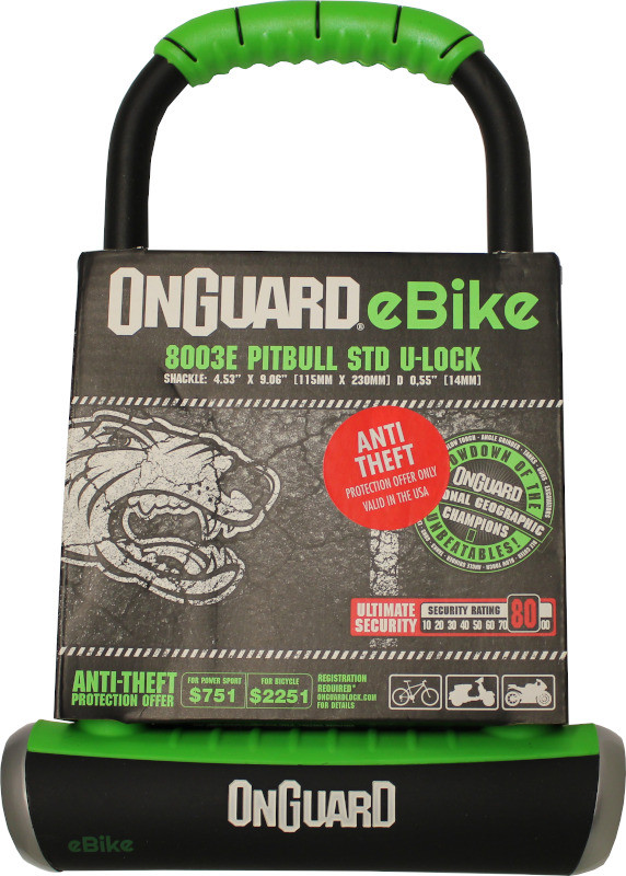 Pit Bull Onguard 8005 Onguard 8005 Pitbull DT U-Lock With Cable