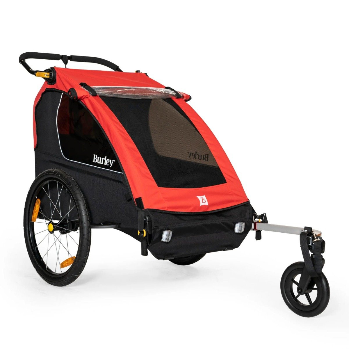 Burley Honey Bee Red Double Seat Kids Bike Trailer Pushys