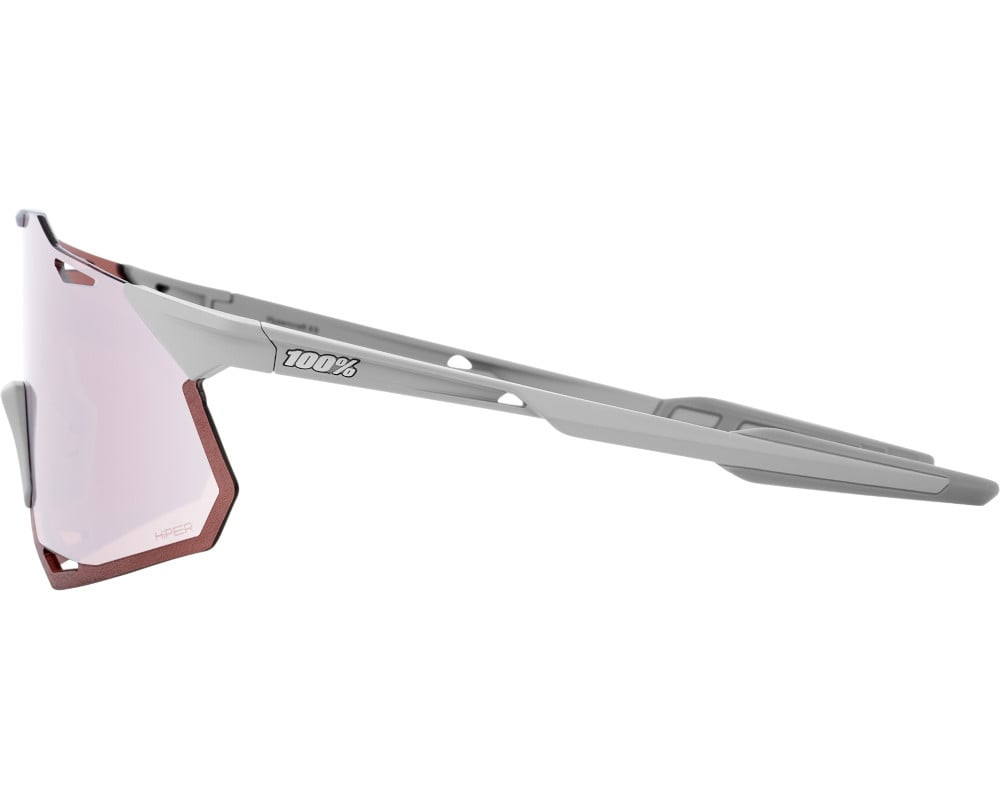 100% Hypercraft XS Sunglasses Matte Stone Grey (HiPER Crimson