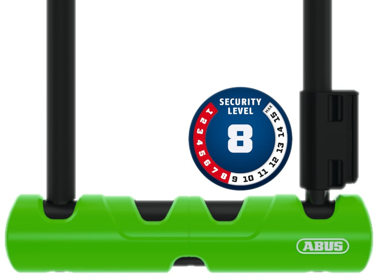 Abus Ultra 410 U-Bolt 140 x 12mm Bike Lock + SH34 Bracket Green - Pushys