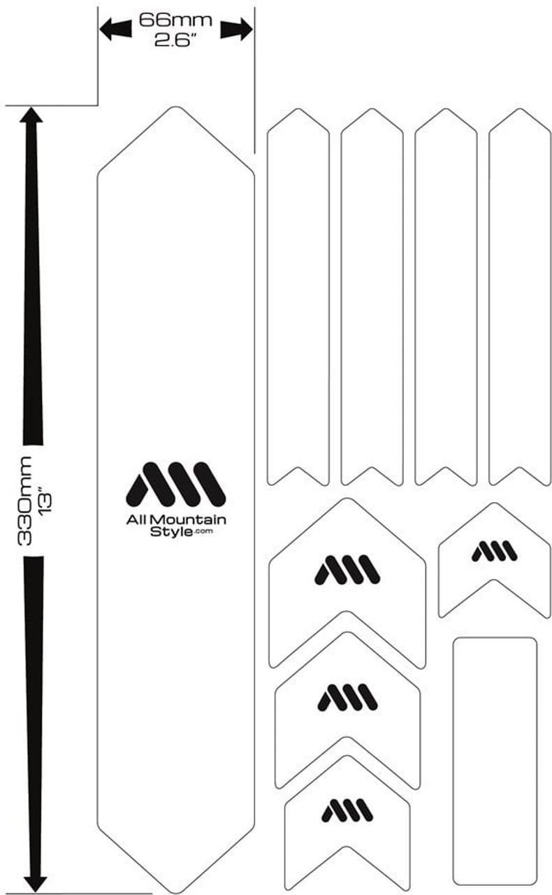 All Mountain Style Honeycomb MTB Frame Guard XL Clear/Zebra