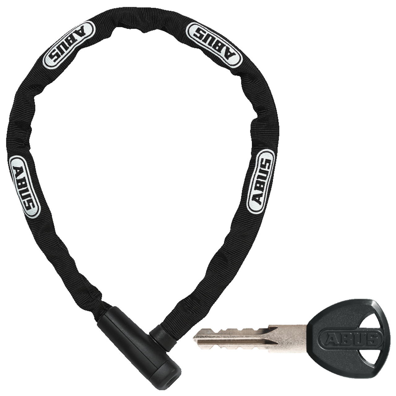 Abus Steel-O-Chain 5805K 75cm x 5mm Key Lock Black - Pushys